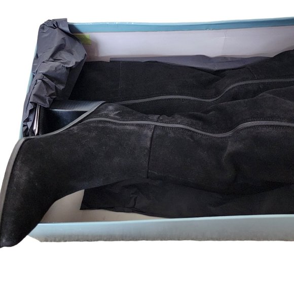 Seychelles Black Suede Over the Knee Boot size 10 New in Box Block Heel - Picture 10 of 15